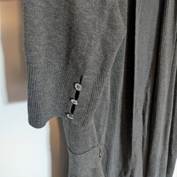 Charcoal Grey Women's Fine Knit Cardigan - Picture 4 of 9